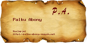Palku Abony névjegykártya